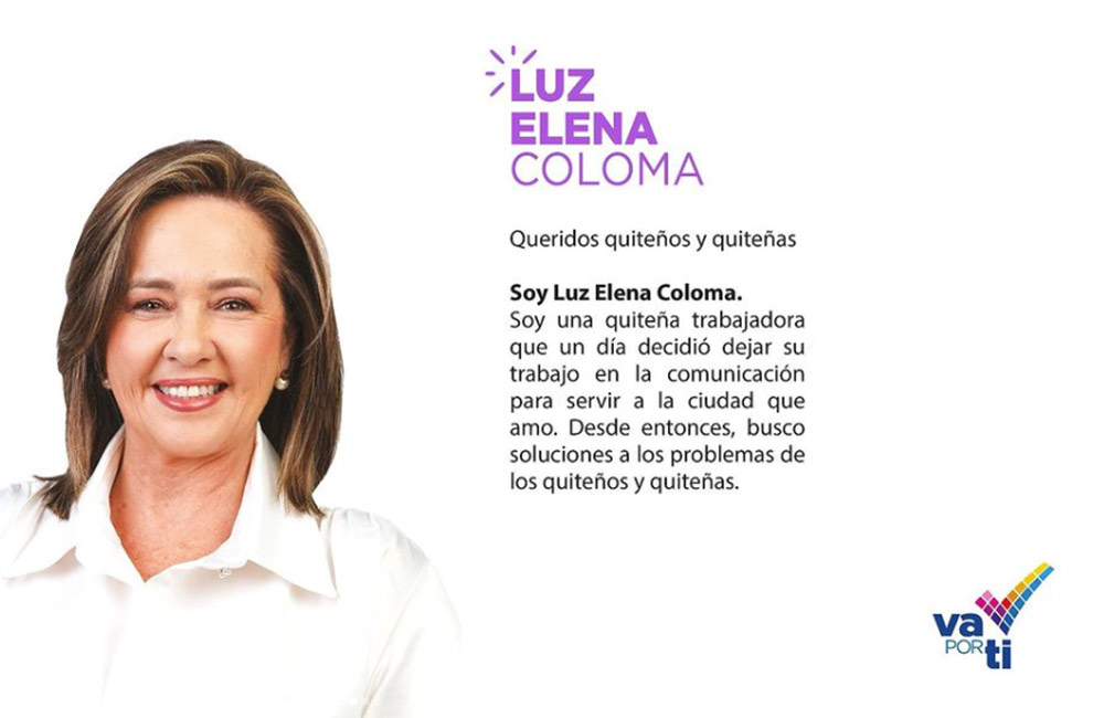 Soy Luz Elena Coloma y este es mi mensaje a Quito
