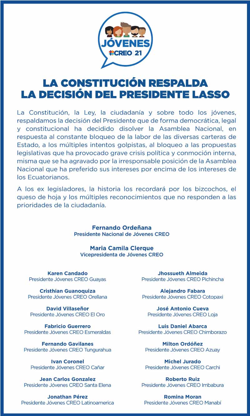 La Constitución respalda la decisión del presidente Lasso