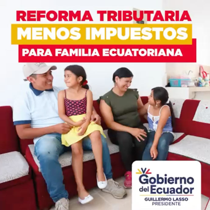 [video] Reforma tributaria, menos impuestos para la familia ecuatoriana.