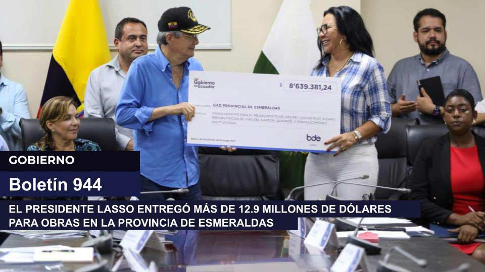 El presidente Lasso entregó más de 12.9 millones de dólares para obras en la provincia de Esmeraldas.