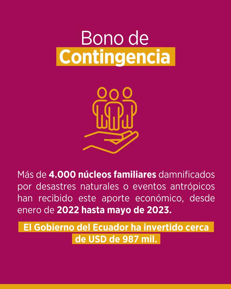 ¡Gracias al Bono de Contingencia, desde el #GobiernoDelEcuador ayudamos a las familias damnificadas!
