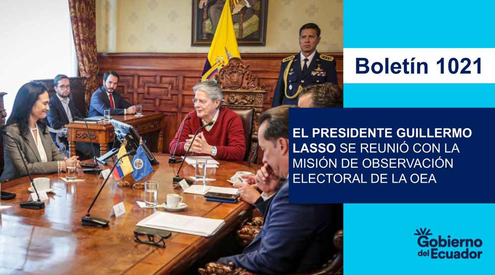 El presidente Lasso dialogó con la jefa de la Misión de Observadores Electorales de la OEA.