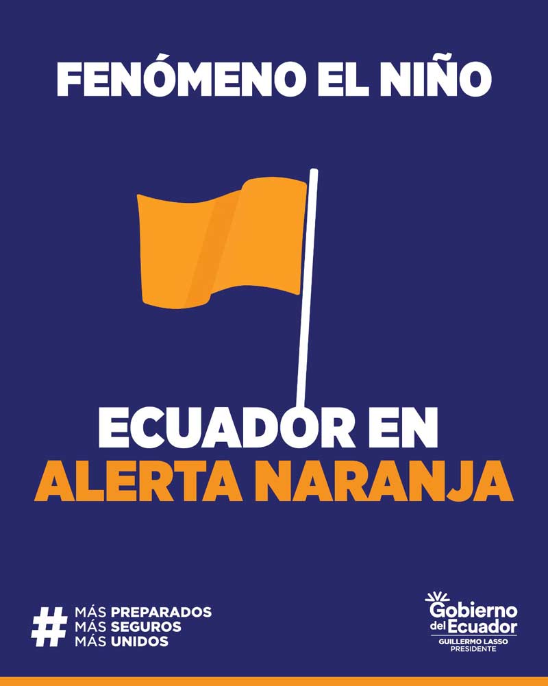Hoy, hemos cambiado de alerta amarilla a naranja, en relación a la llegada del Fenómeno El Niño.